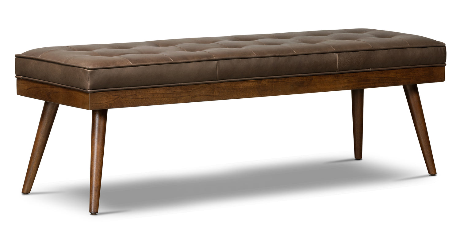 Luca Leather Bench in Cognac Tan | Poly & Bark