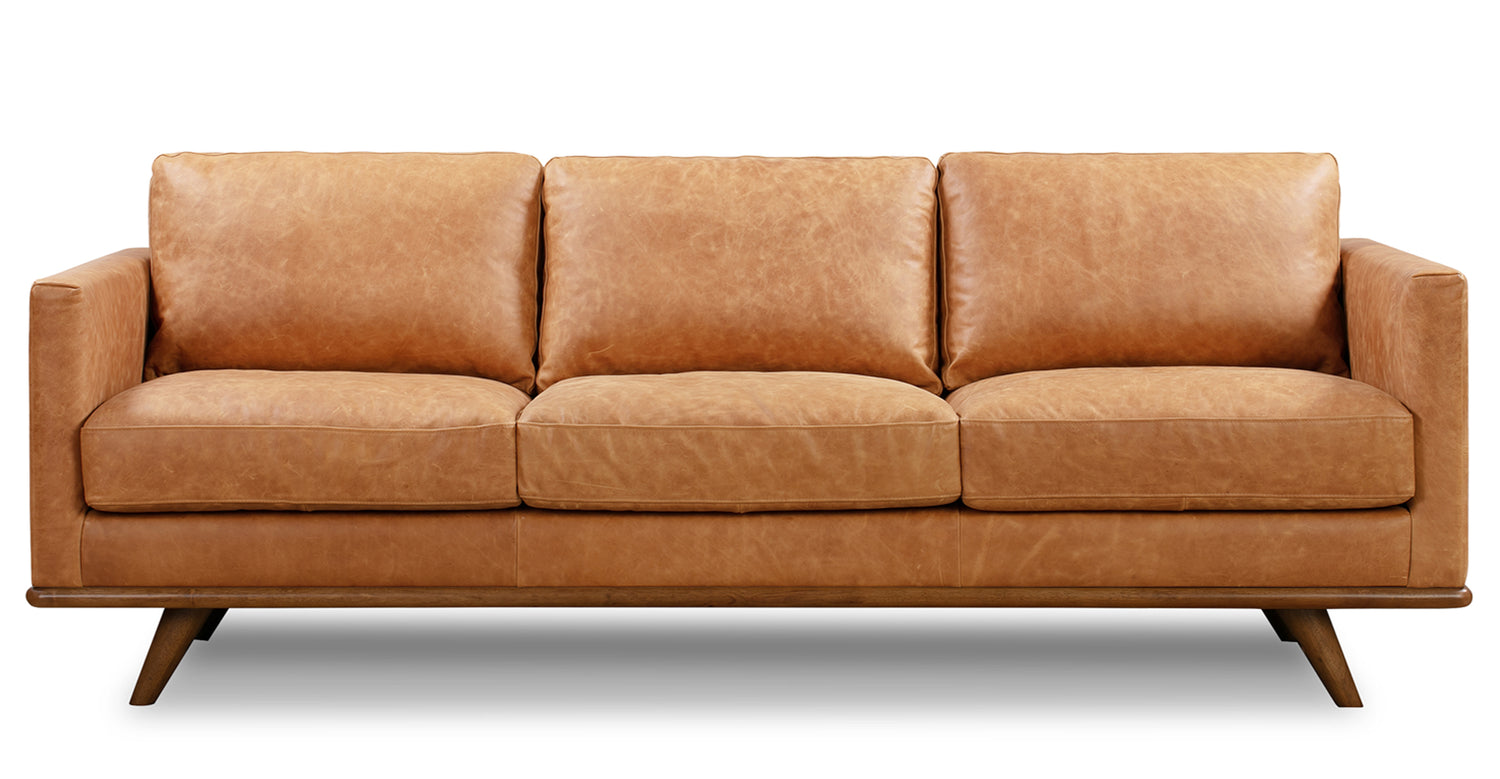 Cognac Tan Nolita Leather Italian Poly Sofa Finish | & Bark