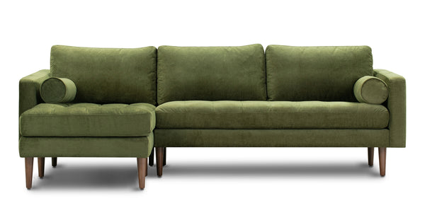 Velvet green on sale sectional sofa